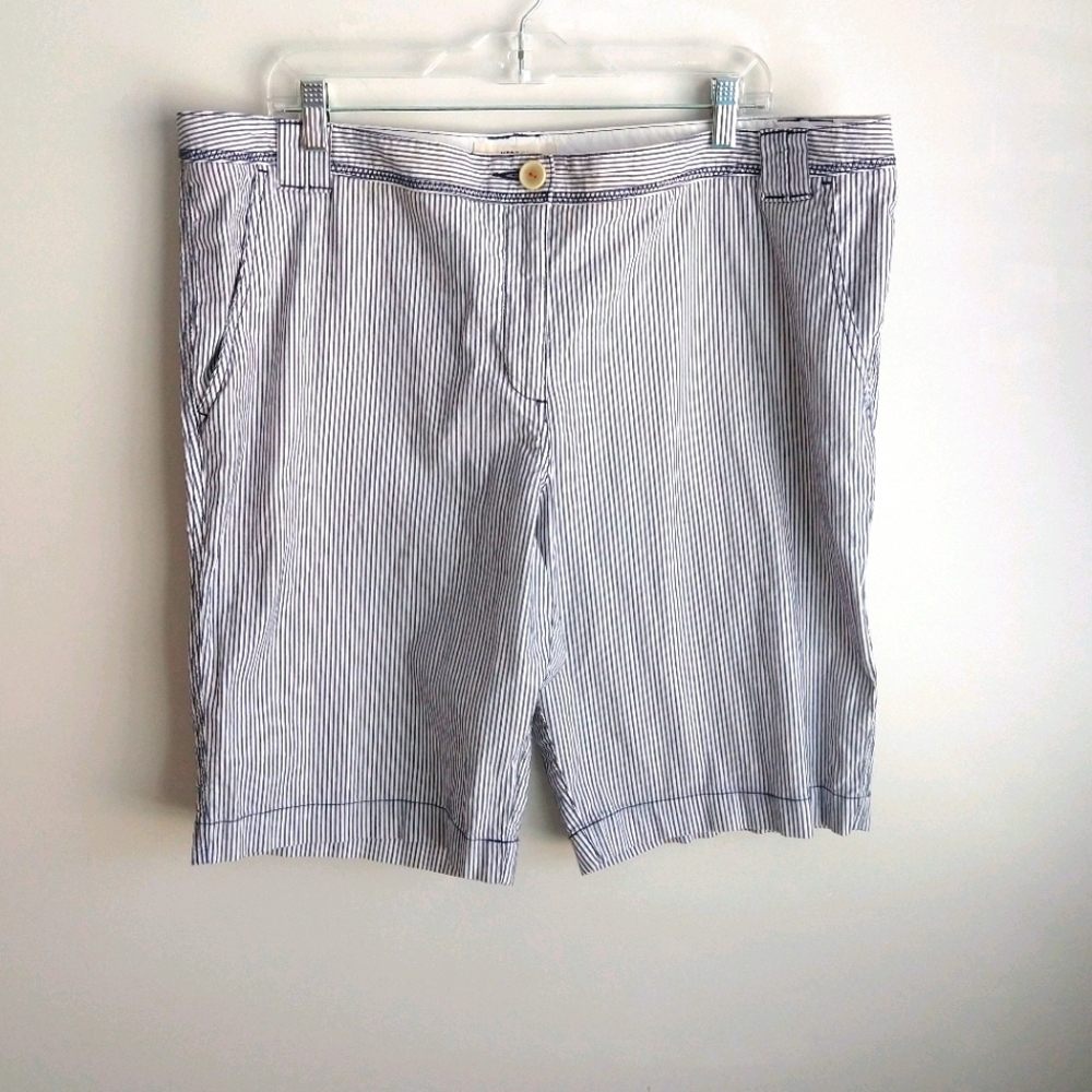 Merona Bermuda Stripe Blue and White Shorts 18